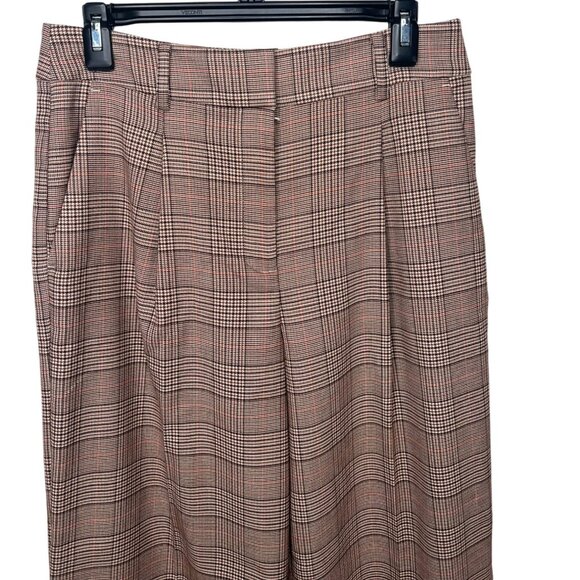Loft Peyton Trouser in Plaid Womens High-Waist Wide Leg Pants Size 4 - Picture 11 of 16